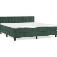 Syfax Boxspringbett mit Matratze Dunkelgrün 180x200 cm Samt