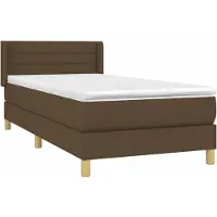 Syfax Boxspringbett mit Matratze Dunkelbraun 90x190 cm Stoff