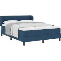Syfax Boxspringbett mit Matratze mit Kopfteil Blau 140 x 200 cm Stoff