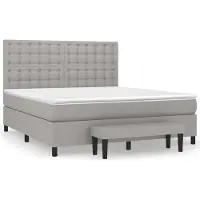 Syfax Boxspringbett mit Matratze Hellgrau 180x200 cm Stoff