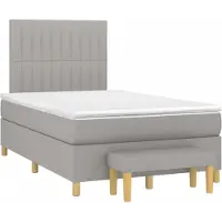 Syfax Boxspringbett mit Matratze Hellgrau 120x190 cm Stoff