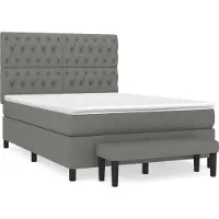 Syfax Boxspringbett mit Matratze Dunkelgrau 140x190 cm Stoff