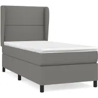 Syfax Boxspringbett mit Matratze Dunkelgrau 90x200 cm Stoff