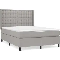 Syfax Boxspringbett mit Matratze Hellgrau 140x190 cm Stoff