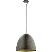 Eglo Pendellampe Safi, 1 flammige Vintage Pendelleuchte im Industrial Design, Retro Hängelampe aus Stahl, Ø: 40,5 cm, Farbe: Braun, gold, Fassung: E27