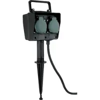 Pflanzen-Kölle Erdspieß mit zwei Schutzkontakt-Steckdosen, max. 3.500 Watt, Zuleitung 1,5 m