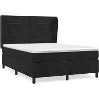 Syfax Boxspringbett mit Matratze Schwarz 140x190 cm Samt