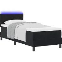 Syfax LED Boxspringbett mit Matratze mit LED Schwarz 80 x 200 cm Samt