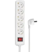 Hama 00047842, 5 AC-Ausgänge, 230 V, 3500 W, Weiß, Kunststoff, 1,4 m