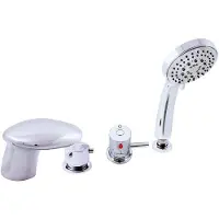 RAV Chrom 4-Loch-Thermostat-Badewannenmischer SLEZAK