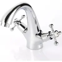 StarTech.com Retro Antik Wasserhahn - Waschbeckenarmatur - Deckmontage - Metallgehäuse - Ventilkern aus Edelstahl - 1,27 cm Anschluss - Silber