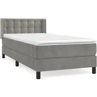 Syfax Boxspringbett mit Matratze Hellgrau 80x200 cm Samt