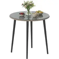 Outsunny Gartentisch Stahl 80 x 80 x 74 cm Buffettisch mit Stahlrahmen, Grau