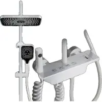OEM Duscharmatur Set, Digitale Anzeige, Verstellbare Installation, Weiß ohne Anzeige