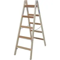 Krause Stabilo Sprossen-Doppelleiter Holz 2 x 5 Sprossen