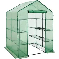 TecTake Foliengewächshaus Antonius 3,6 m³, mit 16 Regalebenen 143 x 143 x 195 cm
