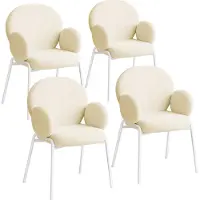 TecTake Stuhl Scandi gepolstert mit Bouclé-Bezug Belastbarkeit 120 kg, 61,5 x 62 x 90 cm