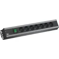 Bachmann Handwerkerleiste 7x Schutzkontakt, Schalter, 19-Zoll-Rack kompatibel, 2 m