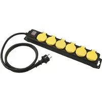 Eurolite Steckdosenleiste 6-fach IP44 sw 1,5m (30240154)