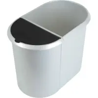 Helit Duo-System-Papierkorb 29l silber/schwarz