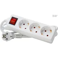 EFB Elektronik 129713007, 1,4 m, Weiß, 3 AC-Ausgänge, 16 A, 250 V, Weiß