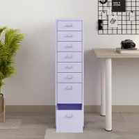 En.casa Rollcontainer Kökar mit 8 Schubladen 109x28x41 cm Lila