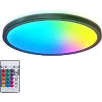 B.K. Licht LED Panel Slim, dimmbar, schwarz, für Arbeitszimmer / Büro, Kunststoff, LED Panel