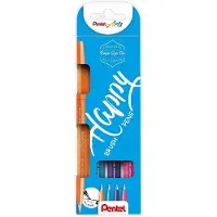 Pentel PentelArts Faserschreiber Brush Sign Pen, 4er Etui, Colour
