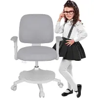Adler Mark Adler Junior 5.0 | Kinder Schreibtischstuhl Ergonomischer Kinderdrehstuhl | Fußablage | Sitztiefe einstellen | Verstellbare Armlehnen | Grau