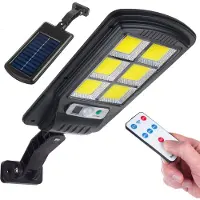 Macleans Solar Straßenlampe mit Bewegungs- und Dämmerungssensor IP54 4W 400 Lumen 6500K Fernbedienung Solarlampe Außenwandleuchte Außenbeleuchtung Straßenlaterne 3 Beleuchtungsmodi