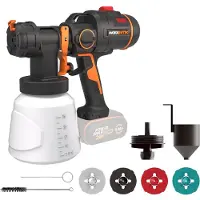 WORX Drahtlose HVLP-Sprühpistole mit austauschbaren Düsen und 1000-ml-Tank