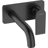 Hansgrohe Vernis Shape Einhebel-Waschtischmischer Unterputz für Wandmontage mit Auslauf 20,7 cm, Mattschwarz