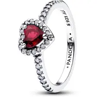 Pandora 198421C13 Damen-Ring 925 Silber Erhabenes Herz Fuchsiarosa