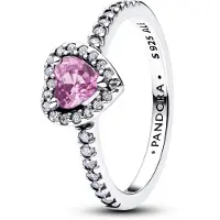 Pandora 198421C12 Damen-Silberring Erhabenes Herz Helllila