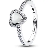 Pandora Timeless 925 Sterling Silver Elevated White Heart Ring 198421C11