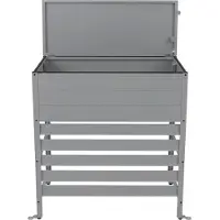 Mendler Aluminium Verkleidung für Klimaanlage/Wärmetauscher MCW-P94, Abdeckung Aufbewahrungsbox 110x96x43cm grau