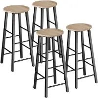 TecTake Barhocker Keynes 4er-Set Industrial Style Melaminbeschichtung 31x31x72,5cm höhenverstellbare Füße 120kg Belastbarkeit