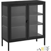 TecTake Metallvitrine Baker Kippschutz, höhenverstellbare Füße