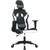 Syfax Gaming-Stuhl Schwarz und Weiß Kunstleder