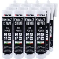 TECPO 12x Universal Montagekleber Ultra FIX Power Baukleber 480g Weiß