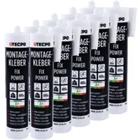TECPO 10x Universal Montagekleber Ultra FIX Power Baukleber 480g Weiß