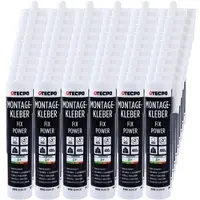 TECPO 60x Universal Montagekleber Ultra FIX Power Baukleber 480g Weiß