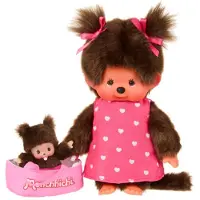 Monchhichi Kuschelpuppe 20 cm mit MiniBebichhichi Tragetasche Spielzeug