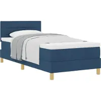 Syfax Boxspringbett mit Kissen mit Kopfteil Blau 100 x 200 cm Stoff