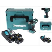 Makita DDF485RF3J 18V Akku-Bohrschrauber, inkl. 3 Akkus (3,0 Ah), Ladegerät und Transportkoffer