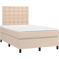 vidaXL Boxspringbett Matratze Cappuccino-Braun 120x190 cm Kunstleder