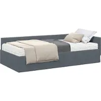Syfax Eckbettgestell mit Matratze Sonstiges 2 pcs Grau Samt