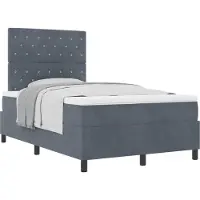 vidaXL Boxspringbett mit Matratze Dunkelgrau 120 x 200 cm Samt