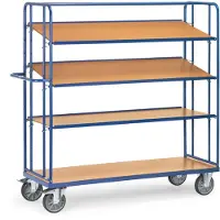 Fetra 4396, Sperrholz, Stahl, Regalwagen, Blau, 500 kg, 4 Rad/Räder, 20 cm