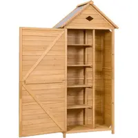 Costway Gerätehaus Geräteschuppen mit Pultdach Gartenschrank Holz 177x80x45cm